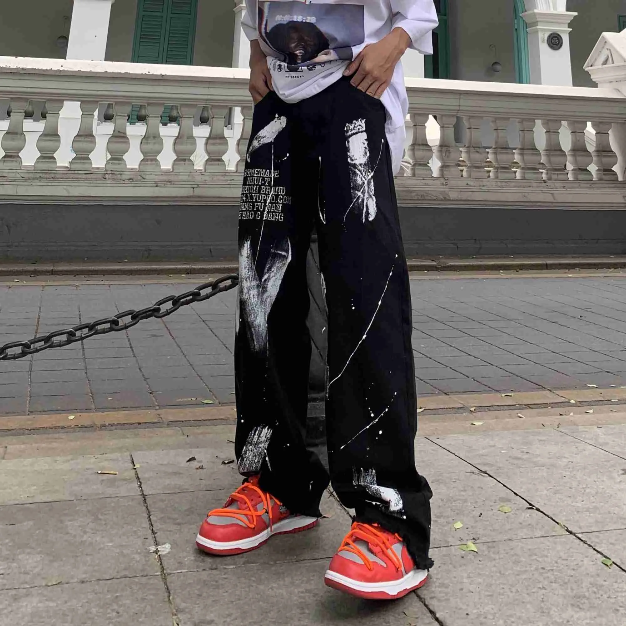 Y2K Hip Hop Streetwear Pants For Men And Women Casual Graffiti