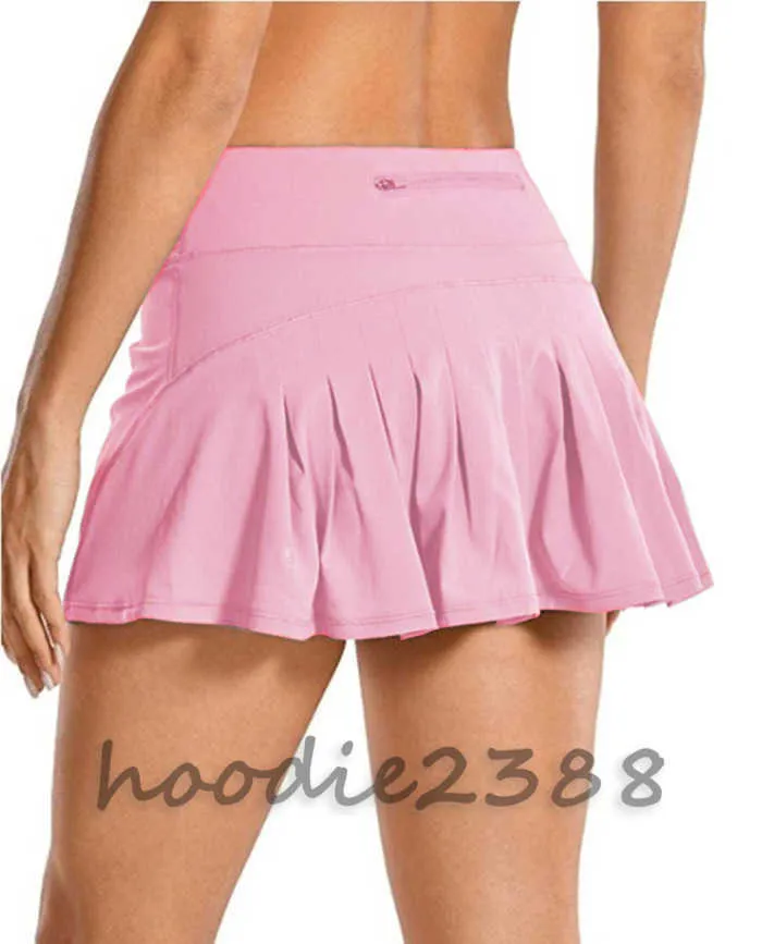 2023 LU Mulheres Yoga Tennis Court Rival Salia plissada Roupas de ginástica Roupas de ginástica feminina Esporte ao ar livre Running Fitness Golf Pants