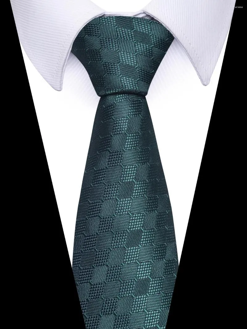 Bow Ties jedwabna marka zielona krawat moda moda 8 cm krawat gravatas Sliver Man's Shirt Akcesoria Fit Fit Wedding Holiday
