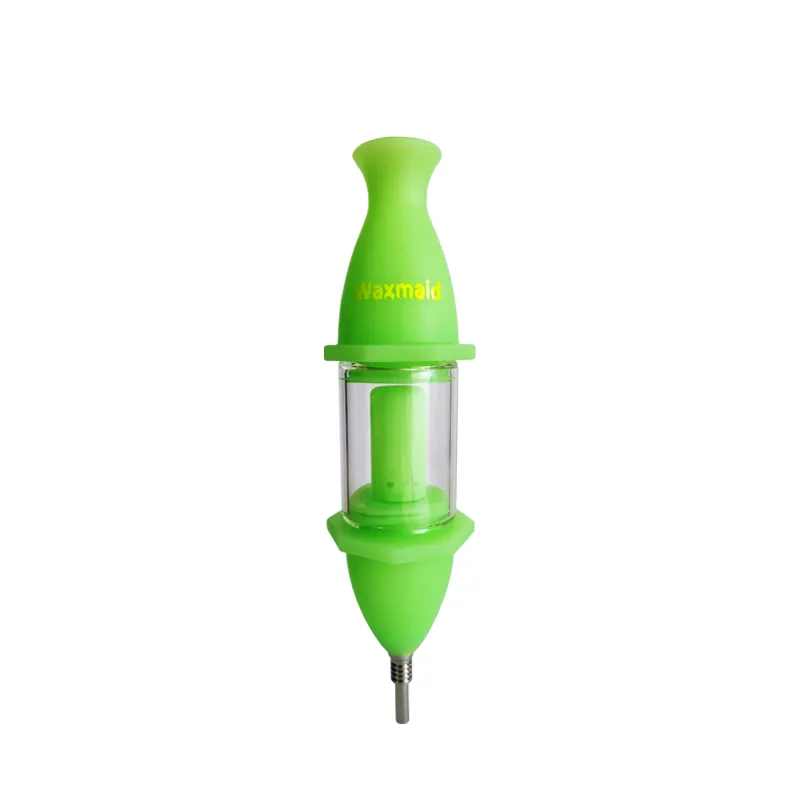 Waxmaid 8inch capsule Silicone bongs nectar collecteur verre bong pipe à eau platine en silicone en platine matériau entrepôt de vente au détail