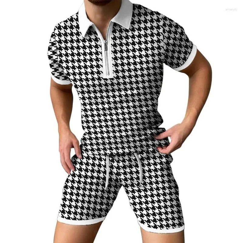 Men's Tracksuits Summer Streetwear Polo Sets Gets Casual 3D Printing Digital Sports Men Shorts Teeshirt Homme Clothing Poleras Hombre
