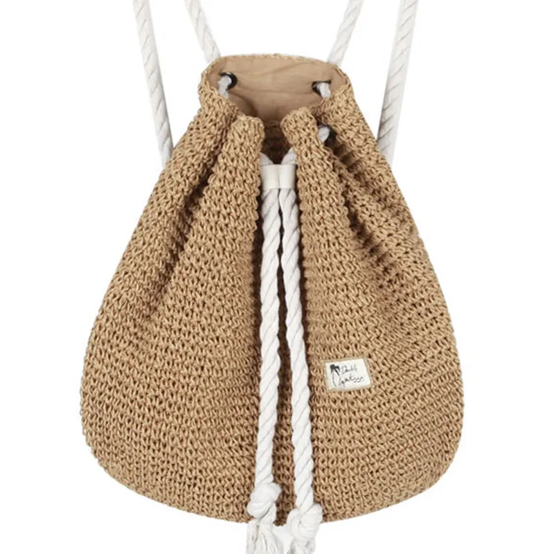 School Bags Summer Straw Bag Women Backpack Fashion Rucksack Weaved For Girls Mochila Travel Beach Shoulder 230816