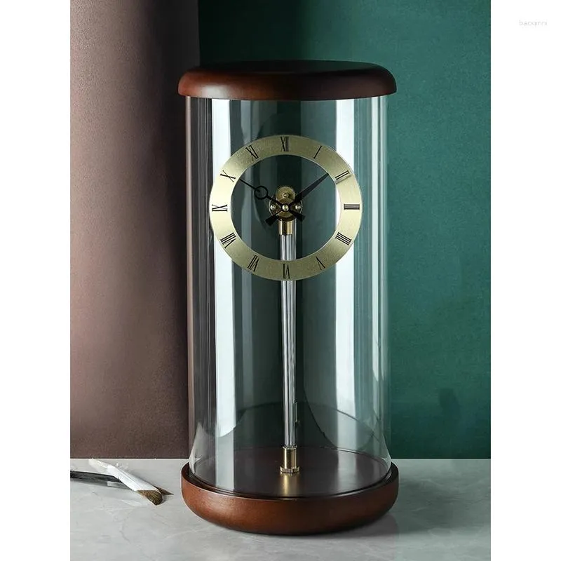 Relojes de mesa creative shallop reloj péndulo decoración aerodinámica invisible sala de estar escritorio de madera sólida