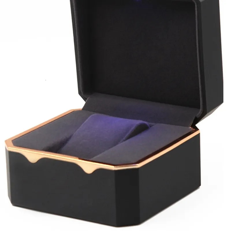 Jewelry Boxes Octagonal Gold Edge With Light Paint Storage Watch Box 230816_voghion.com
