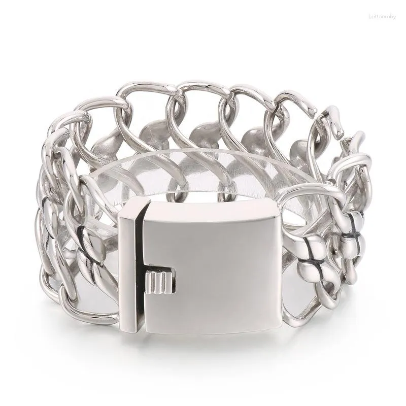 Bracelets de liaison bracelet à mailles tissées créatives rétro rétro creux en acier inoxydable hommes