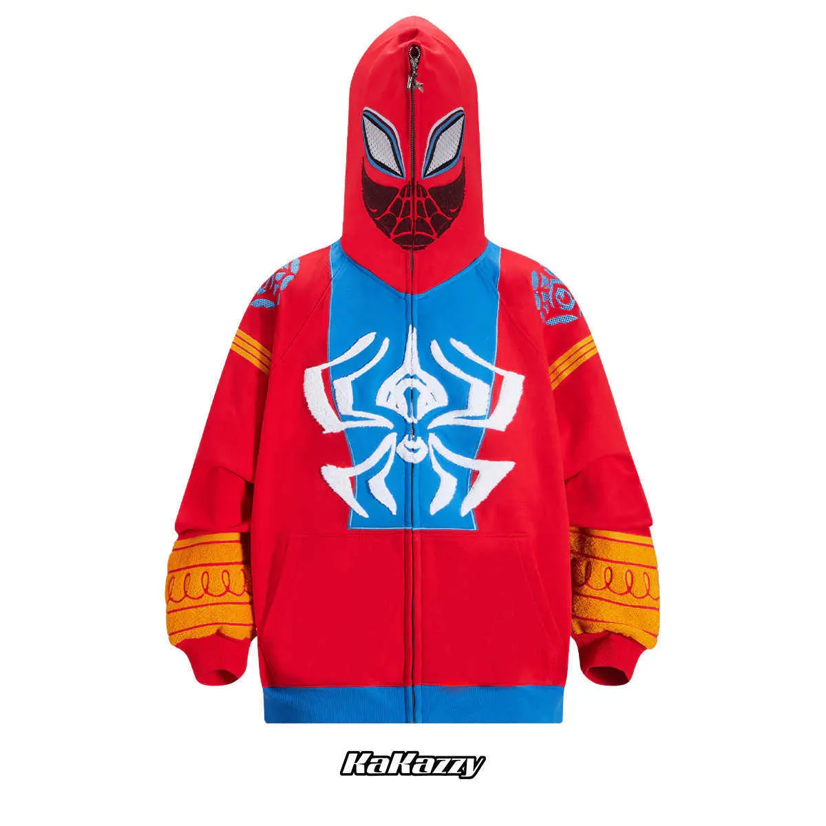 ピンクスパイダーパーカー555スパイダーメンズパーカーパーカースウェットシャツヒップホップヤングスーグユーススパイダーマンヘルスターCPパフカカッツィーコスプレスパイダーマン5 B6oo