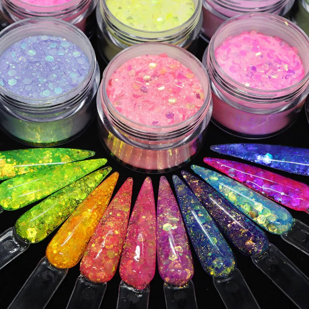  Hexagon Chunky Glitter Nail Sequins Holograhic Glitter