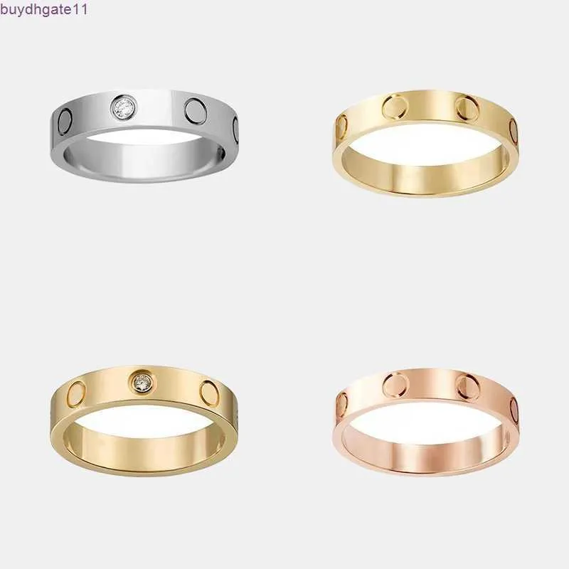 4LPD Ring Classic Love Designer Titanium Steel Luxe sieraden Mannen en vrouwen Paren Wedding Valentijnsdag Gift Nooit bezoedelen niet-allergische breedte 4/5/6 mm