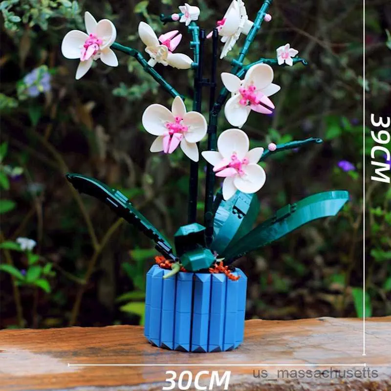 Blocs Moc Bouquet Orchid Bloc Flower Plant Plant Potted Blocshs Ajustement pour 10311 Assemblage de kit romantique Bâtiment Toy Girl Girl R230817