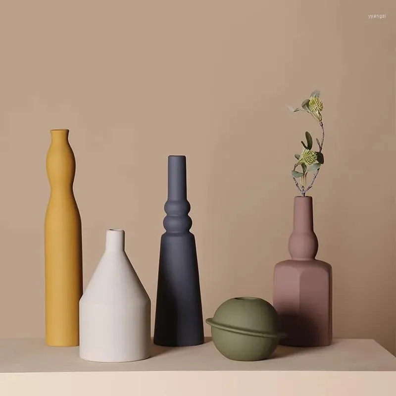 Vasos vasos cerâmicos estilo nórdico morandi color criative inser sala de estar arranjo de flores simples decoração caseira e ornamentos