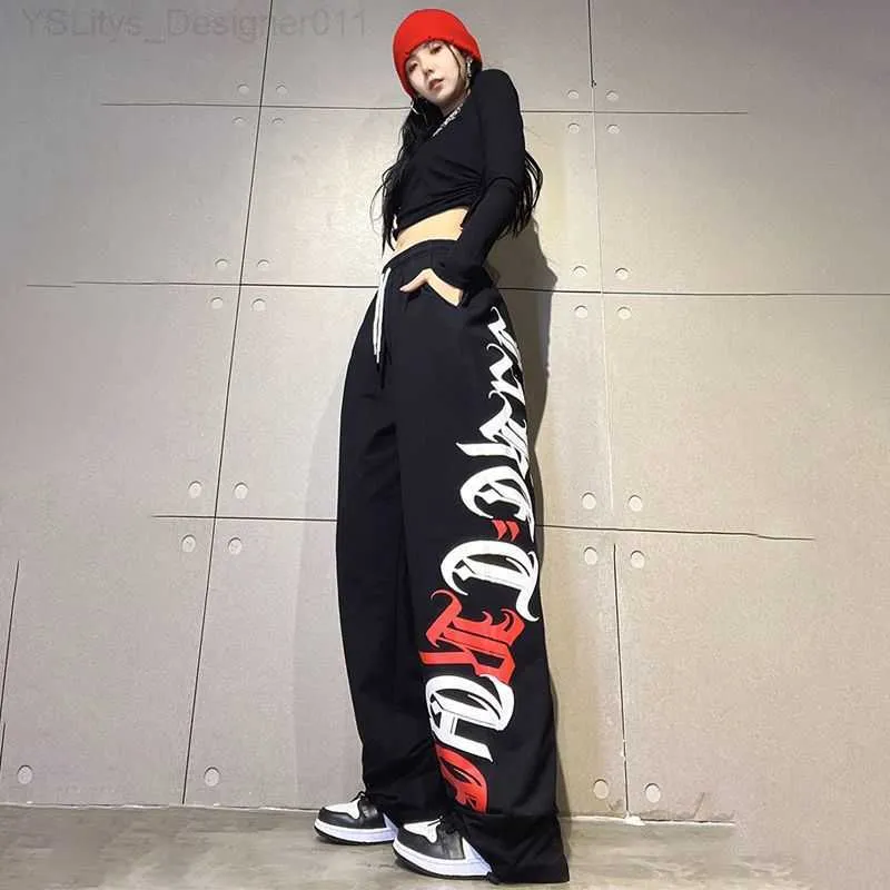 2023 New Trend Black Red And White Women Casual Pants Y2K Hip Hop Fashion  Joker Loose Straight Hip Hop Wide Leg Pants L230817 From  Yslitys_designer011, $11.46