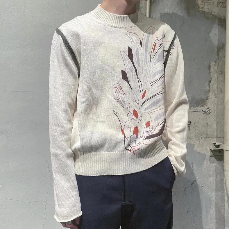 Marka Kiko Örme Jummper Kadınlar Yüksek Kaliteli Desenli Baskılı Örgü Gömlek Örgü Kaşmir Sweater