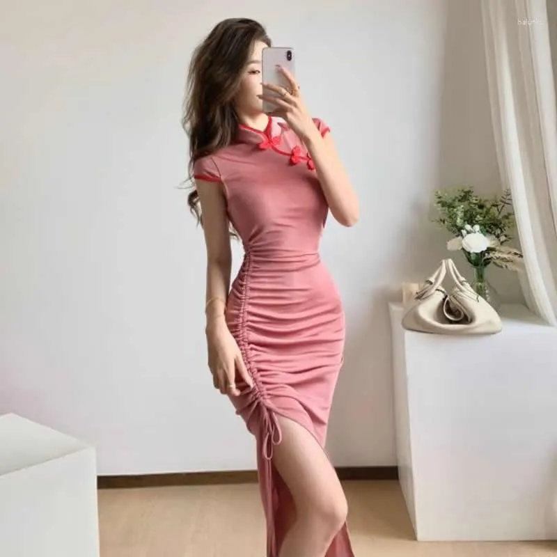 Abbigliamento etnico sexy cheongsam abito in stile cinese da donna ad alta divisione qipao abiti lunghi club elegante estate s-xl vestidos