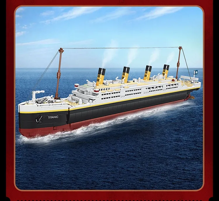 Vuxen Titanic Model Kit Mini Blocks Lepin Titanic Model Ship Cruise Ship Model Titanic Boat Diy Diamond Titanic Block Building Brick Titanic Toys for Kids Sale Price