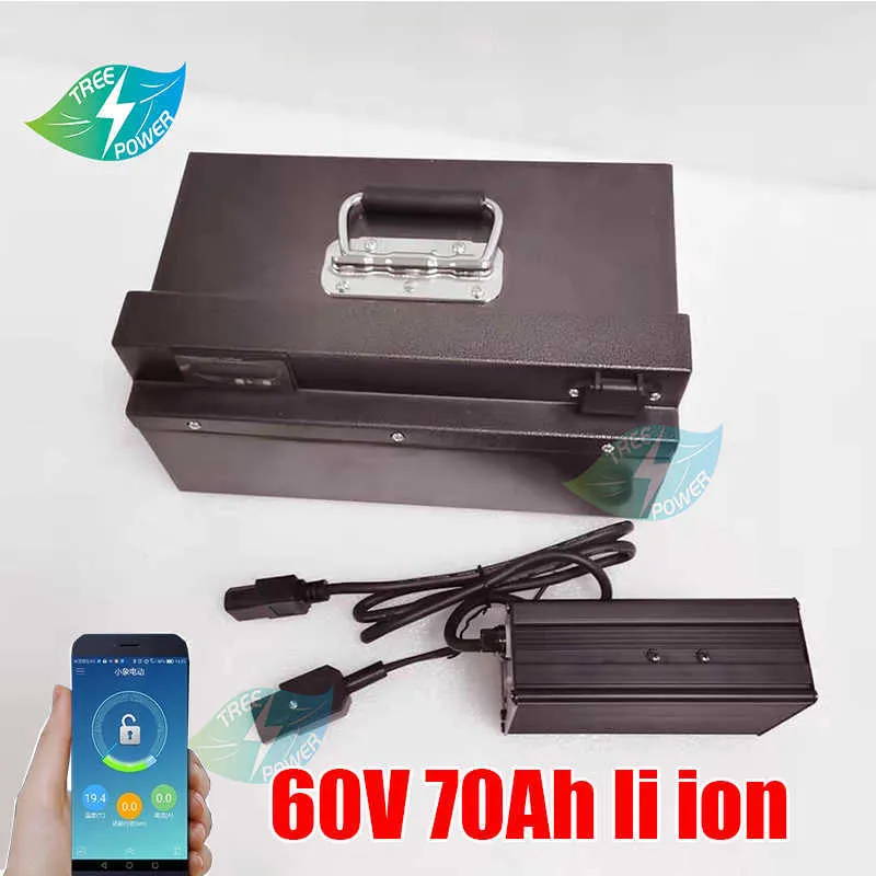 60V 1000W 2000W 3000W 70AH Lithium Ion Ebike Pack Pack électrique Scooter Batterie Lithium Not 60AH + 10A Charger