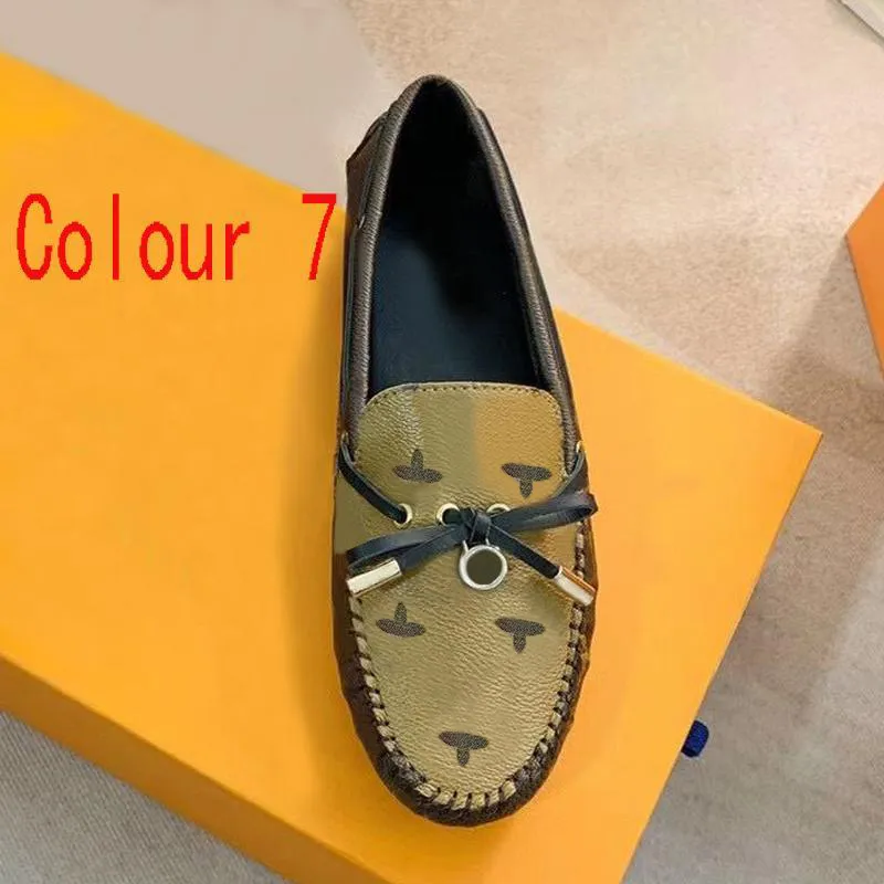 Dress shoes men Designer shoes summer bow Beach Women Shoes leather Flat Metal buckle Casual Sandals lady Printed letter Classic man Work shoe brown size 34-45 With box