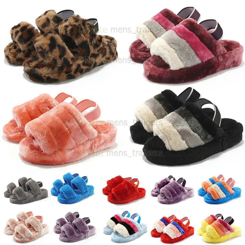 2024 مصمم نساء WGGS Slippers Flat Australia Fluffy Clipper Fur Slide Furry Fluff Yeah Slides Pantoufles Dhgate الشهير Uggity Winter Sandals Eur35-44