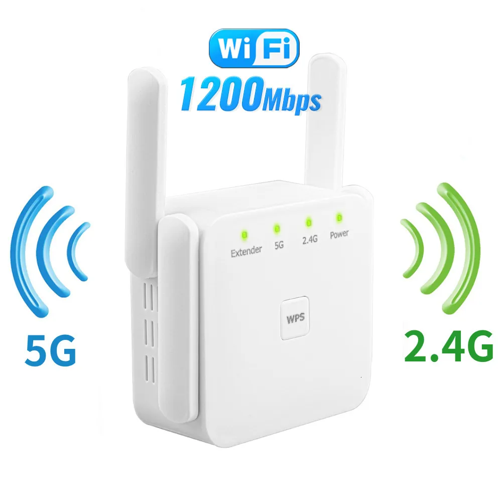 أجهزة التوجيه 1200MBPS WIFI Amplifier 5G WIFI WIFI Signal Network WiFi Extender Network Wi Fi Booster 5 GHz متكرر Wi-Fi طويل المدى 230817