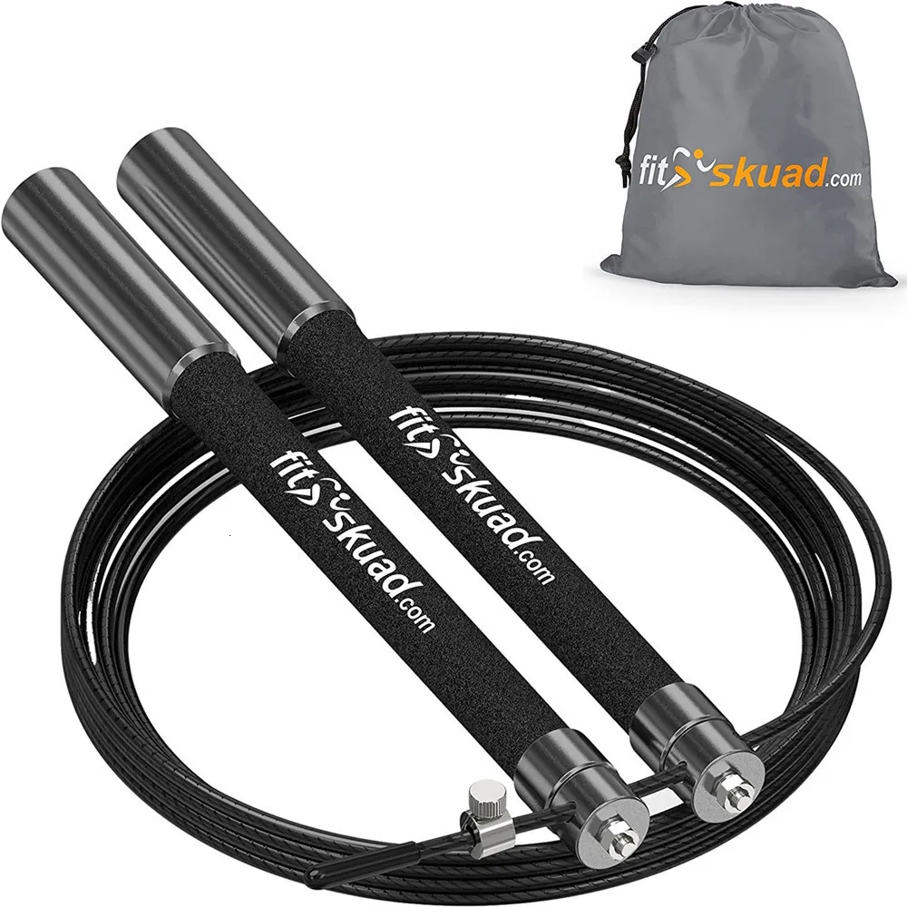 Jump Ropes Fitskuad Speed ​​Jump Rope Spegnoso Skip Skip Rope Solid Alluminio Solido manici in alluminio a sfera Cuscinetto CrossFit Smoothfit 230816 230816