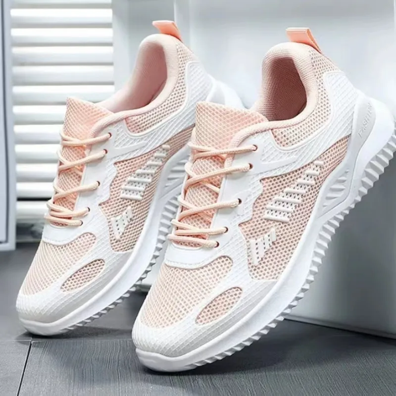 Dress Shoe Casual Fashion Breathable Walking Mesh Flat Sneakers 2023 Gym  Vulcanized White Female Footwear 230816 From 17,5 €