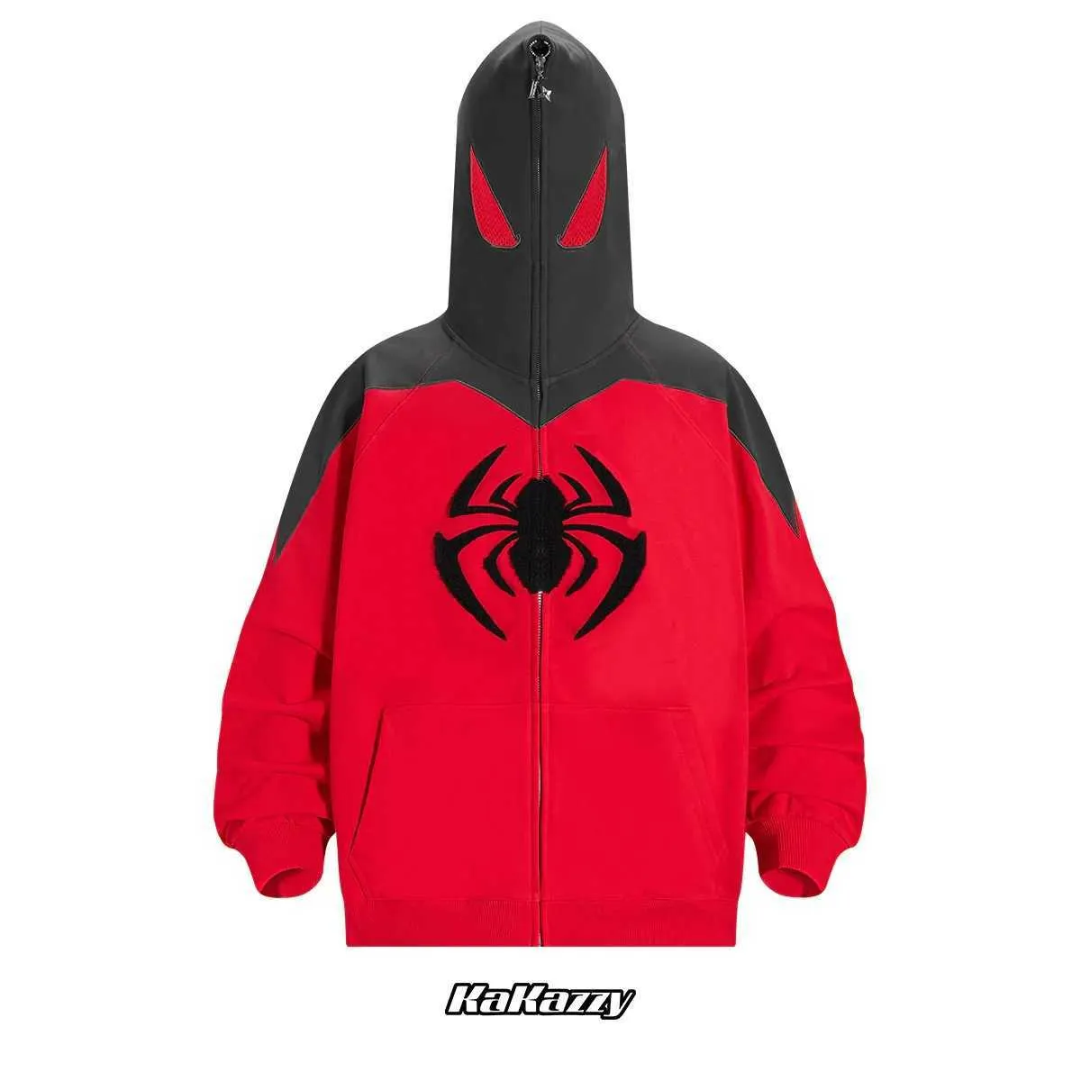 【Kakazzy】Full Zip Hoodie スパイダーマン Kakazzy Full Zip Hoodie Red And Blue（Eyes Can See） – kakazzy