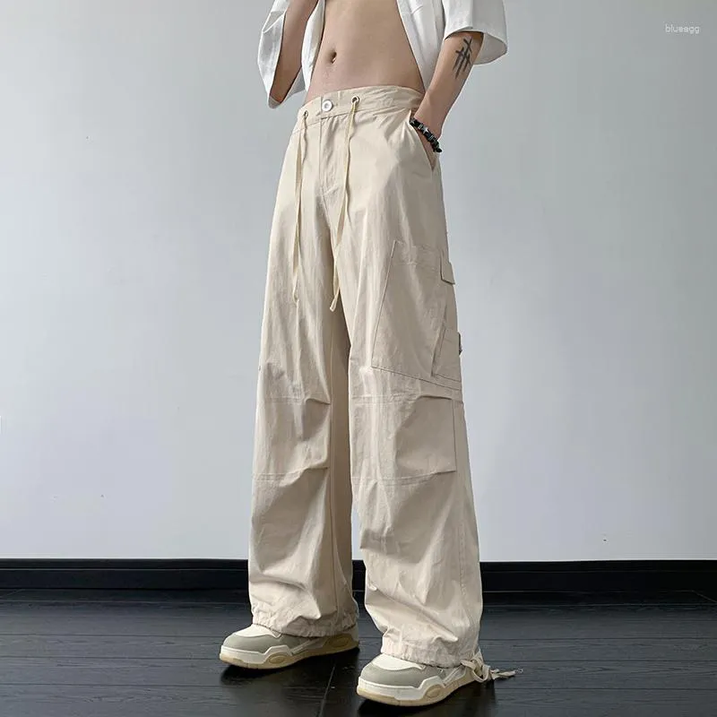 Men's Pants Oversized Cargo Men Fashion Retro Pocket Casual Streetwear Hip-hop Loose Wide Leg Mens Trousers Large Size