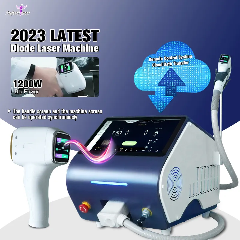 2023 Máquina de remoção de cabelo a laser laser de diodo 808nm para pele escura 808 755nm 1064nm Sistema de controle remoto