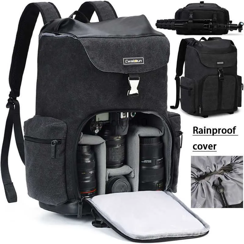 CAMERA TAG ACCESSOIRES CADEN CAMERA RACKPACKS WATER-RESSTANTE BUIDCAPACADE ZAKS VOOR NIKON CANON DSLR LEN TRIPOD Outdoor Travel Bag voor mannen Women HKD230817