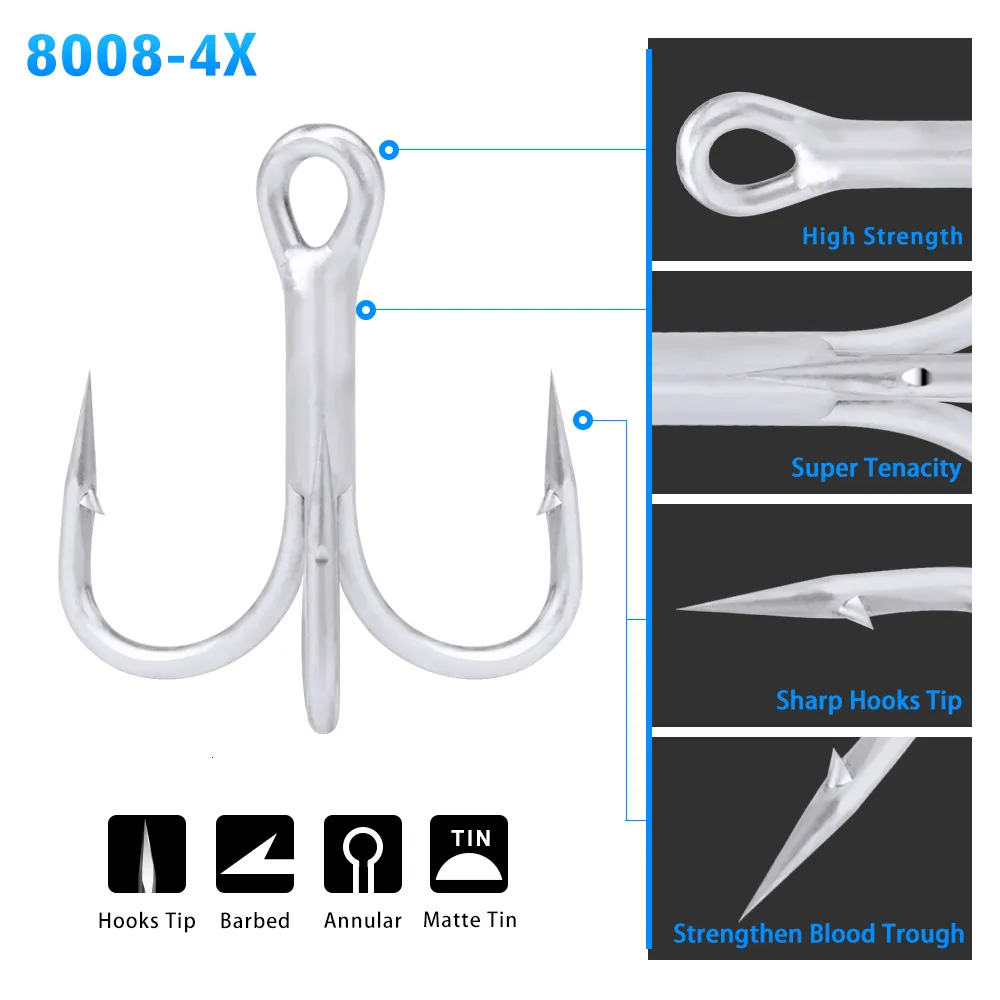 Matte Tin Saltwater Owner Octopus Hooks 4X High Carbon Steel Fishhooks With  Treble Hook And High Strength 4/0# 3/2## 230816 From Huan0009, $16.29