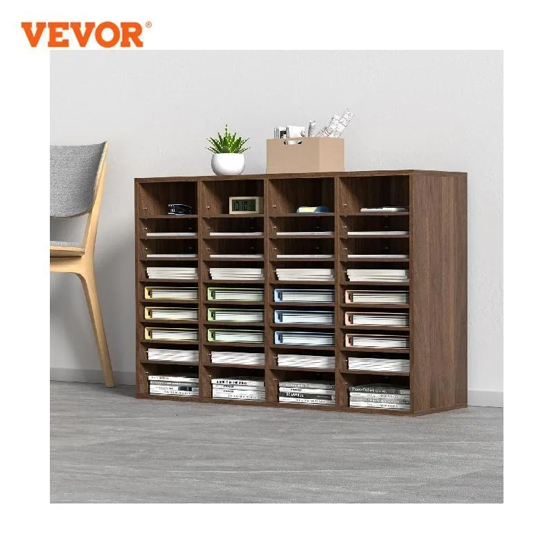 Notepads Vevor Literature Organizer 5122436 Compartments Office Mailbox W Scaffali regolabili Store di legno per Home 230816