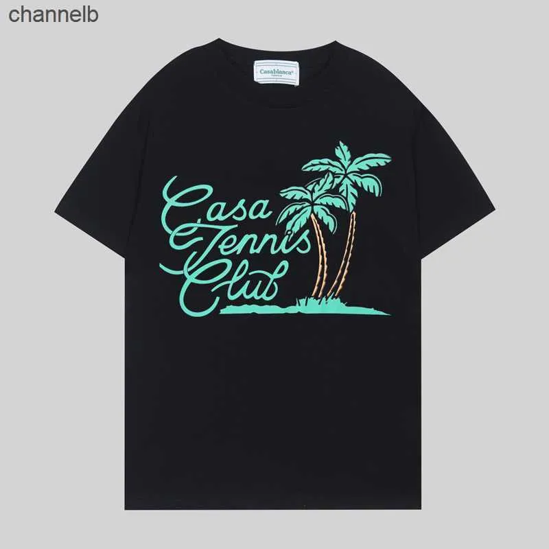 Herr t-shirts Green Palm Tree Casablanca T-shirt Black White Men Women Summer Style T Shirt Casa Top Tee T Shirts HKD230817