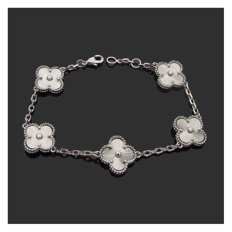 luxury designer link chain bracelet four-leaf cleef clover womens fashion 18k gold bracelets jewlery designer for women