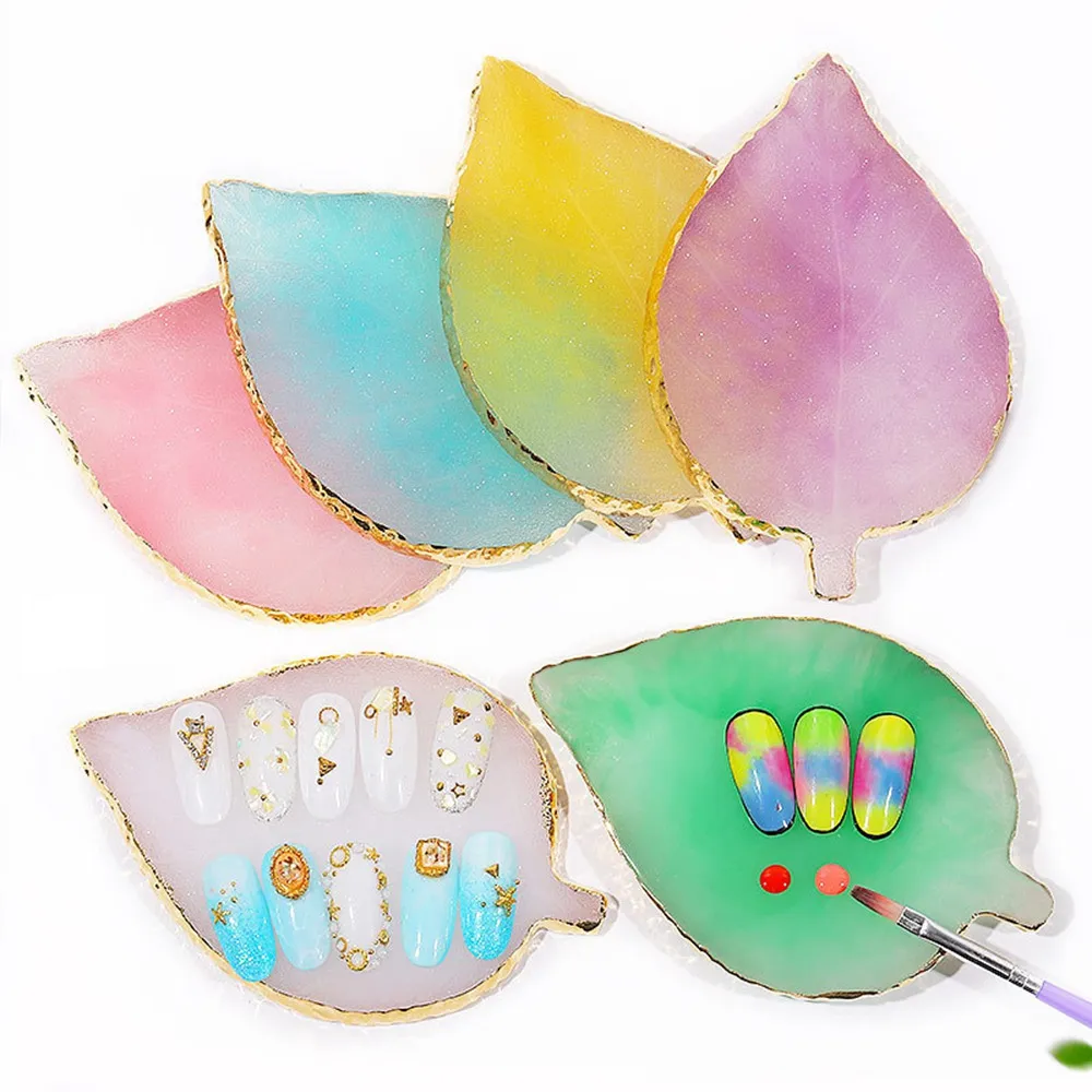 Resin Jade Stone Palette Wimel Extensions Holder kleur Jade Stones Fake Nail Gel Foundation Mix Poolse Pallet Makeup Cosmetics E105