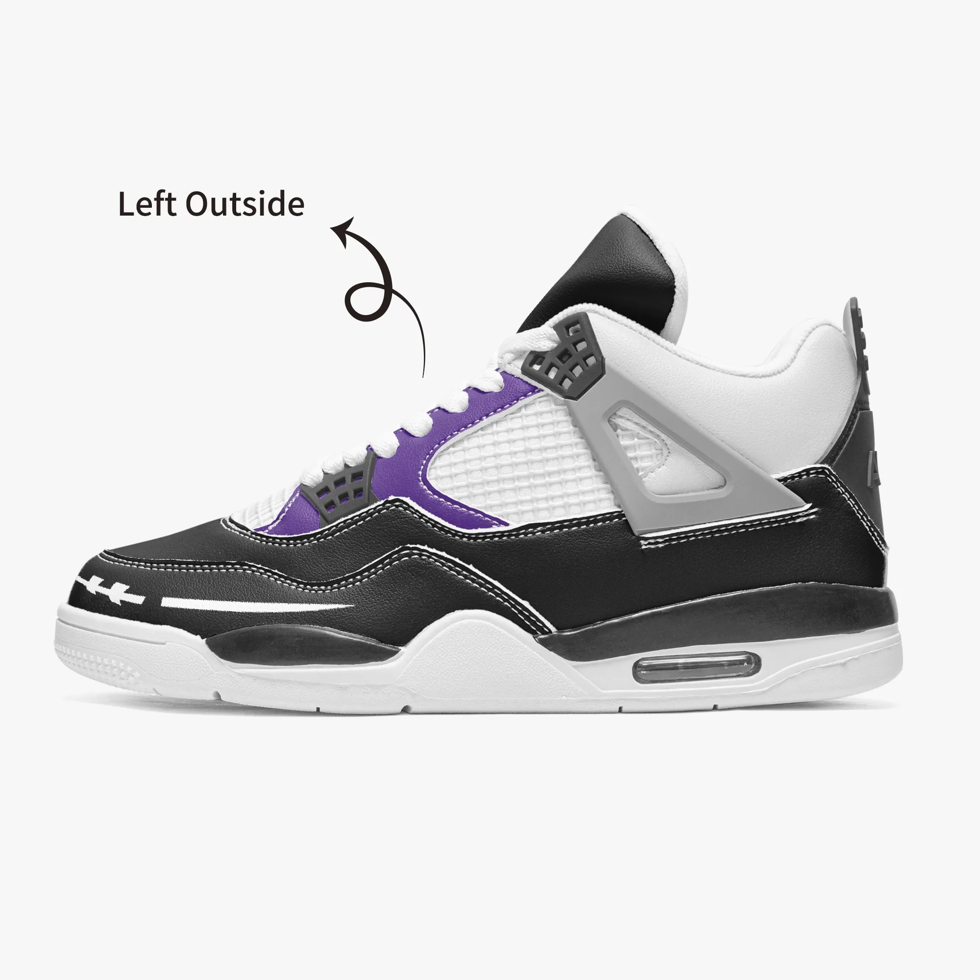 Новые DIY Custom Basketball Shoes Mens и Womens Classic Black Purple Custom Comfort Trainers Outdoor Sports 36-46