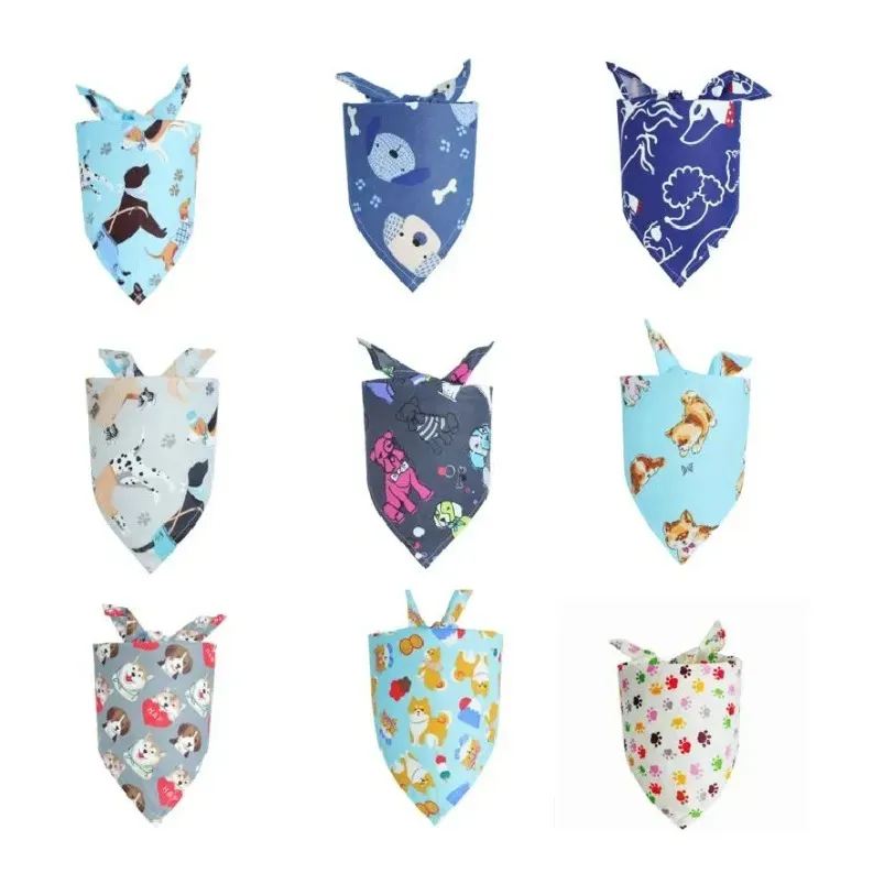 Dog Apparel Puppy Pet Bandana Colar Collar Trey Bow Algodão mais elegante FY5981 AU17