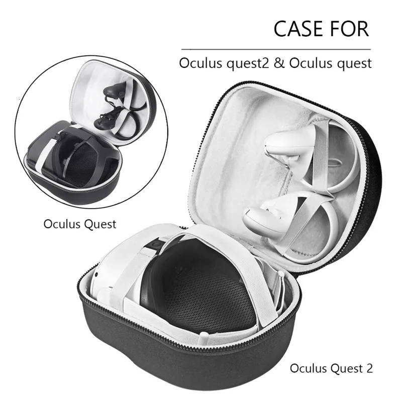 VRAR Accesorize Portable Hard Eva Pouch Cubierta protectora de la caja de almacenamiento Caja de transporte para -Oculus Quest 2 Auriculares VR y accesorios 230817