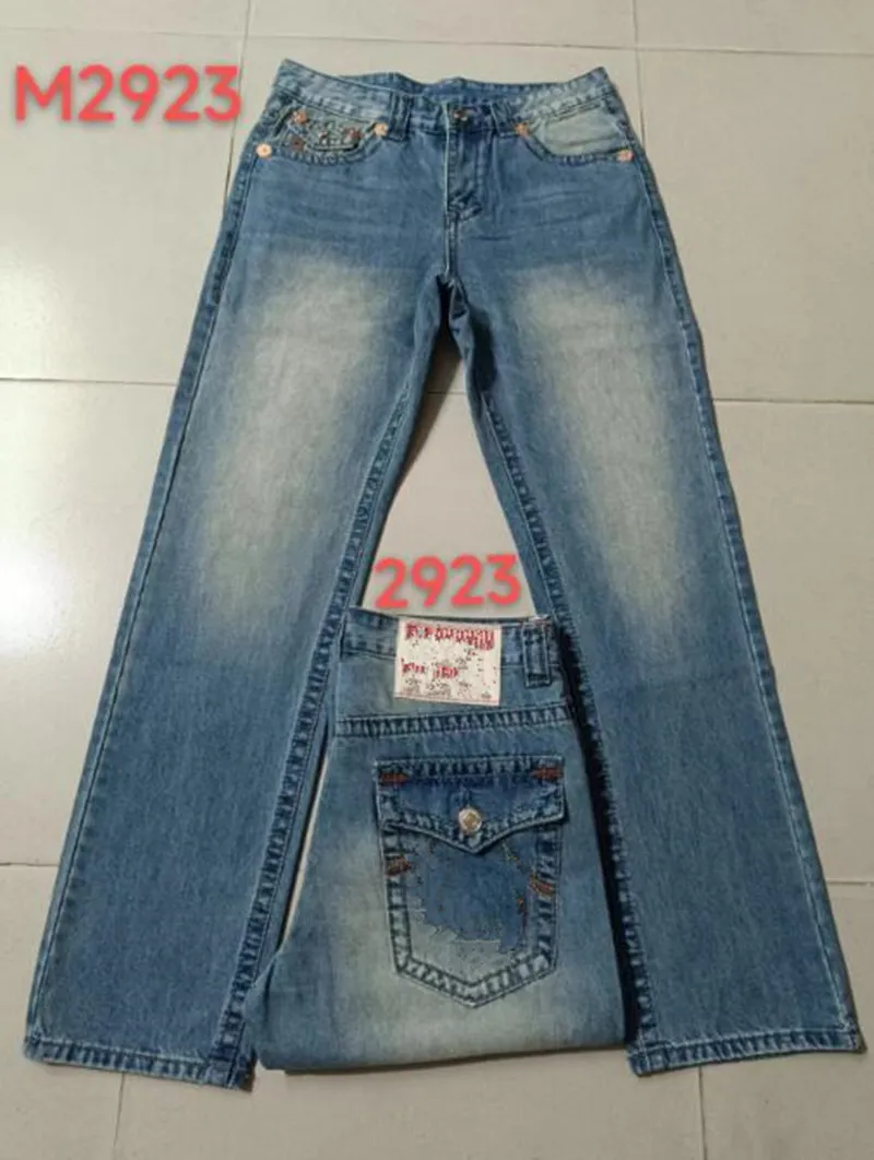 Erkekler Gerçek Kotlar Uzun Pantolonlar Erkekler Kaba Hat Süper Din Kotu Kıyafetler Adam Gündelik Kalem Mavi Siyah Denim Pantolon M2922