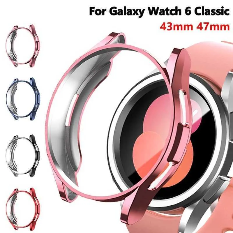 Protector Case for Samsung Galaxy Watch 6 Classic 43mm 47mm TPU Screen All-around Bumper Shell Fashion Galaxy Watch 6 Cover