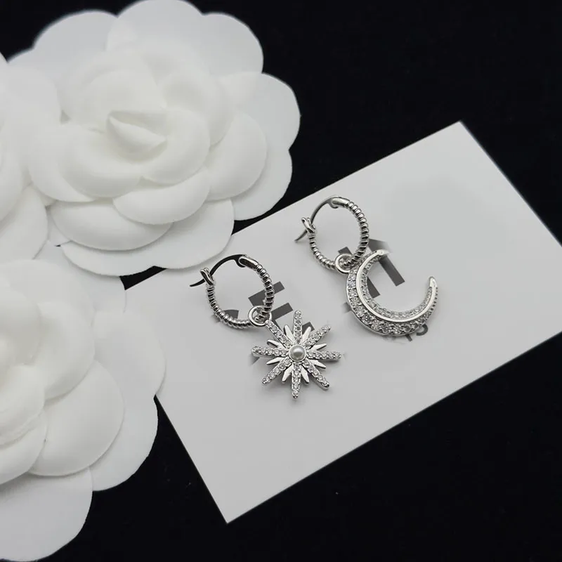 Boucles d'oreilles en argent designer pour femmes lettres de plate-forme d'oreilles en or boucles d'oreilles dorées