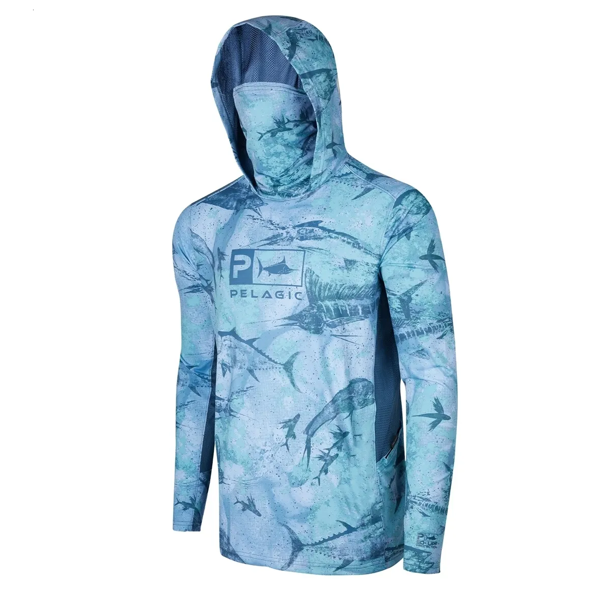 Pelagic Hooded Fishing Fishing Shirts For Men UPF 50 Mens Face Cover, Sun  UV Protection, Summer Mask, Outdoor Fishing Clothes 230817 From Nan09,  $16.95