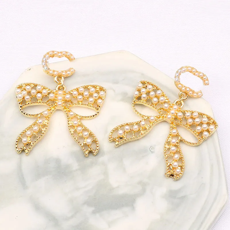 20 -styl Mieszane marki Projektanci Listy Stud Gold Plate Sier Women Crystal Rhinestone Pearl Pearring Party Party