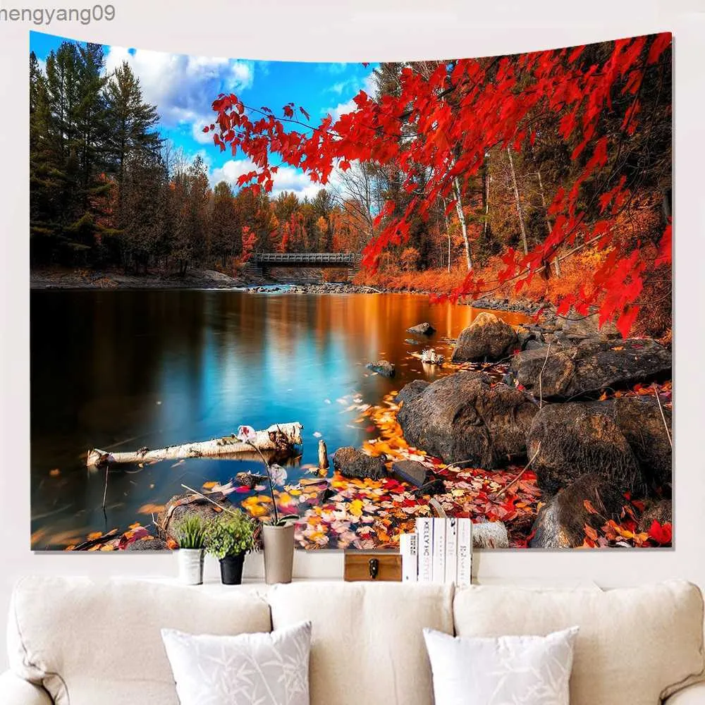 Tapestries Home Decoratie Herfst Tree Print Tapijt Tapijt Boswand Hangend Tapijt Tapijt Natuurlijk Landschap Tapijt Achtergrond Wall 230x180cm R230817