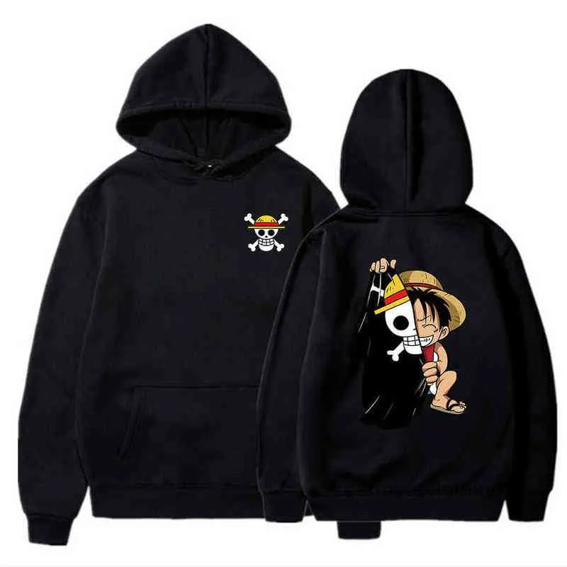 Anime one bit hoodies män kvinnor mode luffy pullover överdimensionerade hoodie svettningar barn kappa pojkar kläder sudaderas xbj2