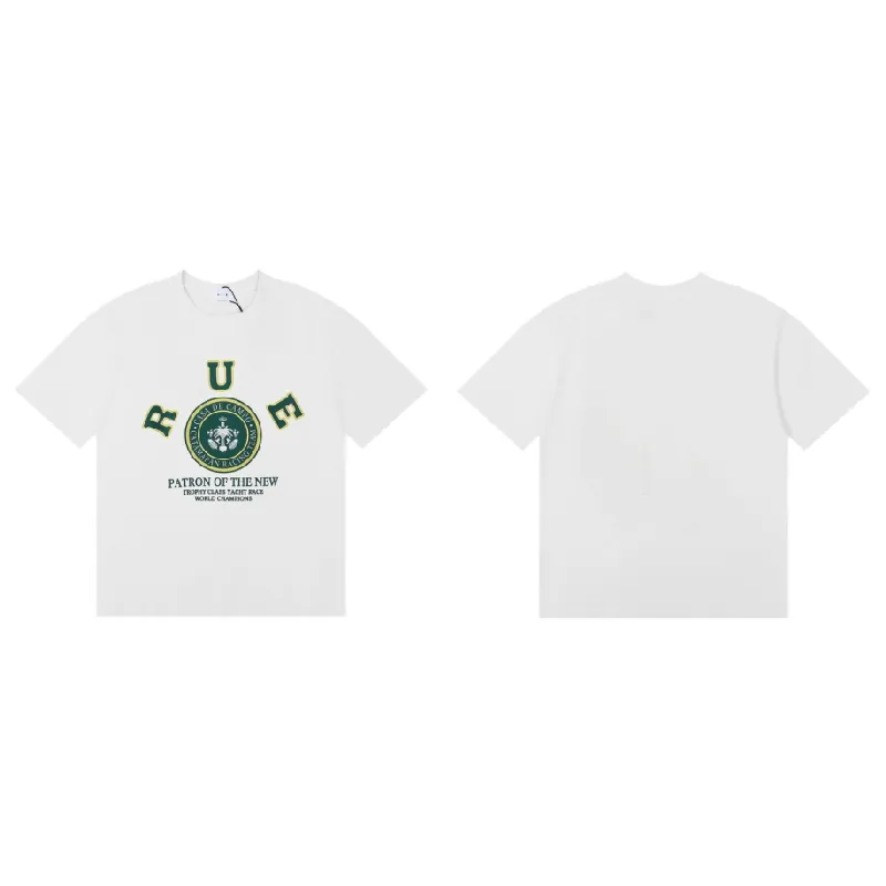 Мужская футболка Дизайнерская футболка Rhude Летняя мода Пляжный стиль Хлопок с принтом Уличная повседневная футболка с коротким рукавом A2 UIFX