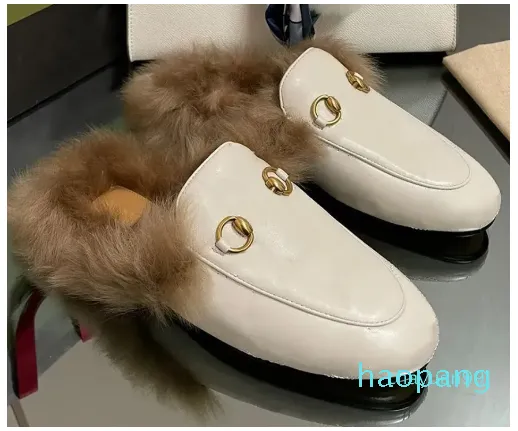 Mens fur shop loafer slides