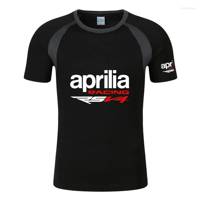 Herr t-shirts 2023 aprilia racing rsv4 sommar mode tryck o nack shorts raglan hylsa färgblock t-shirt topp