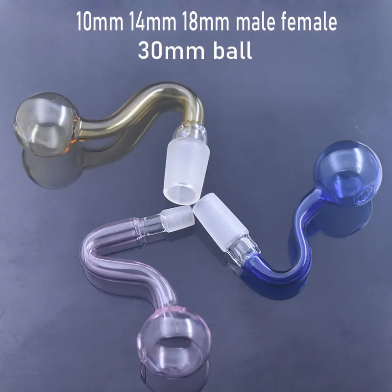 Renkli 10mm 14mm 18mm Erkek Cam Yağ Brülör Boruları Kalın Pyrex Cam Adaptör Tütün Yağ Kasesi Banger Çivi Dab Rig Bong Nargile Aksesuarları