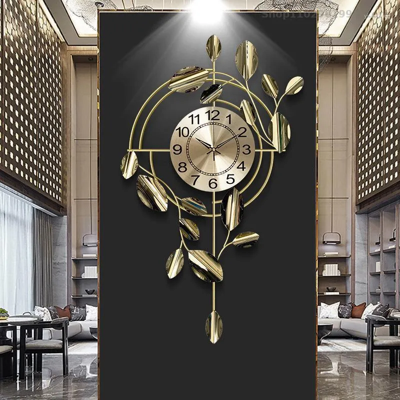 Wanduhren moderne Luxus kreative Uhr Digitales Design Golden Nordic Metal Stille Horloge Murale Dekoration AB50WC