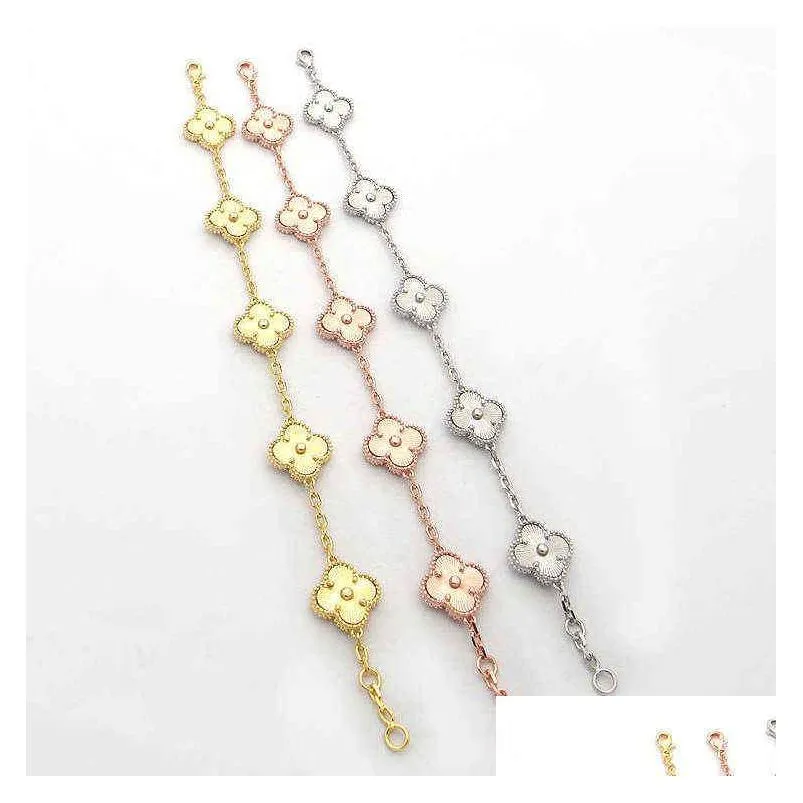 luxury designer link chain bracelet four-leaf cleef clover womens fashion 18k gold bracelets jewlery designer for women
