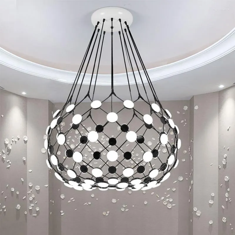 Pendant Lamps Chandelier Light Postmodern LED Aluminum Big Net Creativity Hanging Lamp Nordic Living Room Home Deco Fixtures Lighting